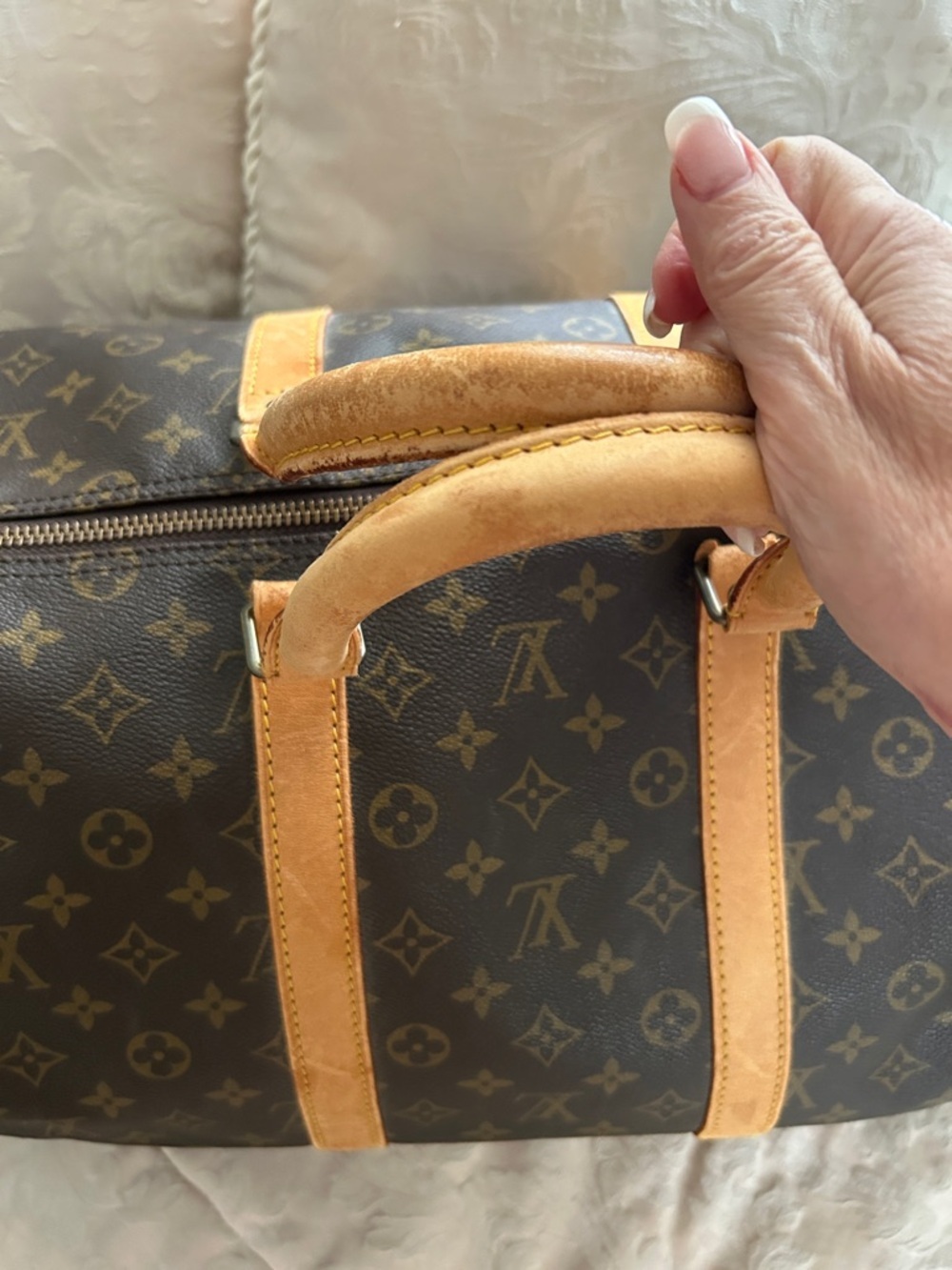 7012. Authentic Louis Vuitton Keepall 55 Brown Mono Canvas Duffle Bag w/COA. - Picture 2 of 12